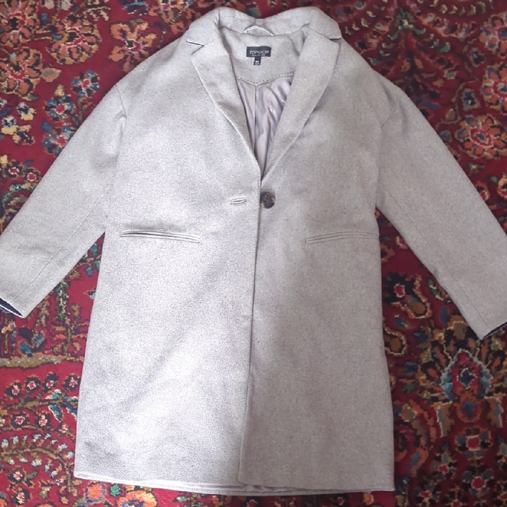 Topshop Light Gray Blazer Coat